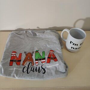 NWOT - Nana Claus tee - small with mug